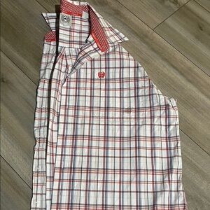 Cinch Red and White Plaid Casual Shirt